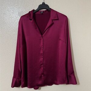 Express Deep Raspberry “relaxed portofino” Button Down Shirt